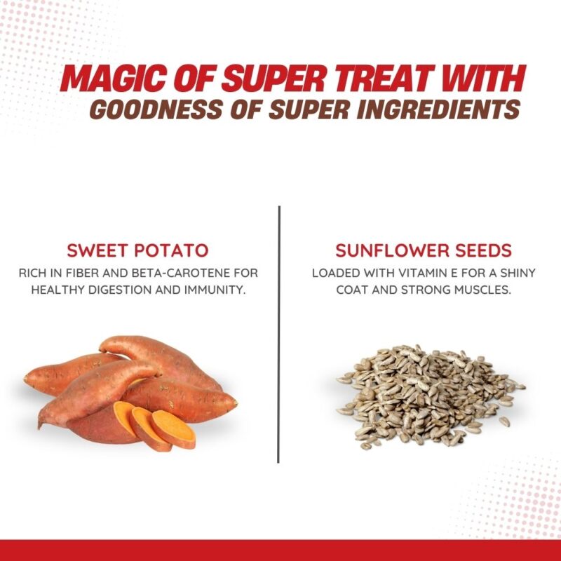 Calcium Super Treats - Sweet Potato with Sunflower Seeds - 125gm - Image 3